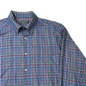 Talbots Men's Multicolor Plaid Button Down Shirt XL Cotton Blend